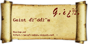 Geist Ádám névjegykártya