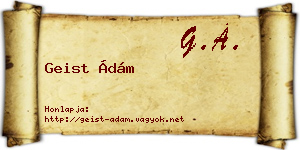 Geist Ádám névjegykártya